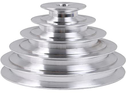 CNBTR Riemenscheibe, 14 mm Bohrung, 54 mm – 150 mm Außendurchmesser, 5 Schlitze, Typ A, V-förmig, 5 Stufen, Riemenscheibe, 12,7 mm Gurtbreite, silber