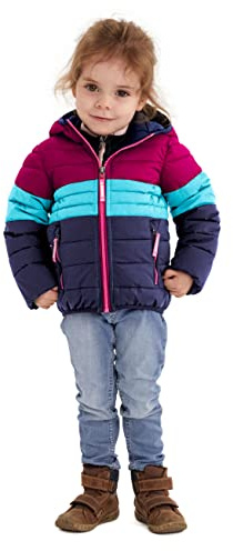 killtec Steppjacke Mädchen Hipsy Mini - Jacke in Daunenoptik - Übergangsjacke mit Kapuze - reflektierende Kinderjacke - winddicht und wasserabweisend, pflaume, 110/116