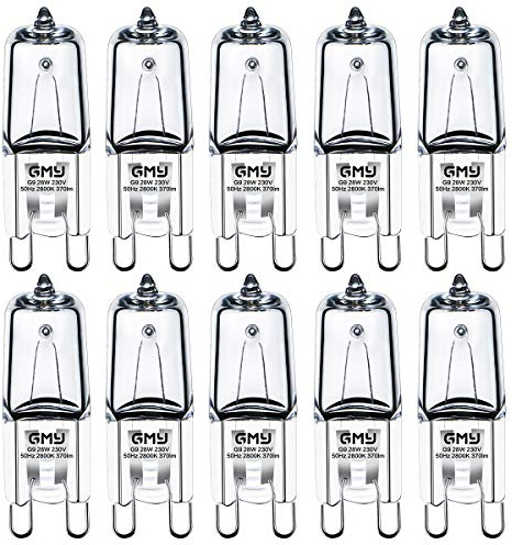 GMY Lampadine Alogena G9 28W (29W) 230V 370Lm 2800K Bianco Caldo Dimmerabile 10 Pack