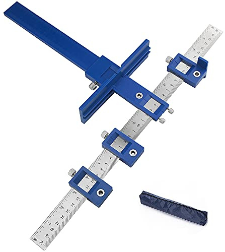 WMYCONGCONG Cabinet Hardware Jig, Punch Locator Drill Guide, Wood Drilling Dowelling Guide for Installation of Handles Knobs on Doors and Drawer, Cabinet Handles and Pulls Template Tool