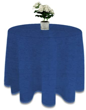 Chenilla Bordsskiva Kjol, Bordskläder Rund Bård (Blå, 80 cm)