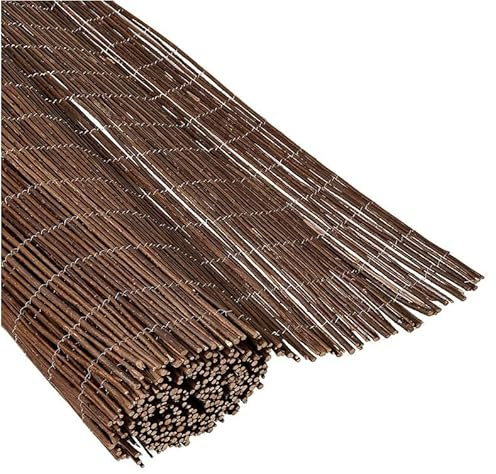 Dixiestore - Stuoie di vimini - Paravento per balconi - Paravento in vimini naturale con filo zincato - Canisse per terrazzi - Recinzione per giardini, balconi e terrazze, 1 x 5 m