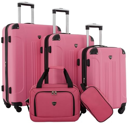 Travelers Club Chicago Hardside Expandable Spinner Luggages, Hot Pink, 20 Carry-On, HS-20720-EX-690N