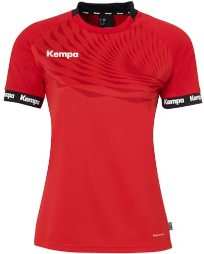 Kempa Femme Wave 26 Women Tee Shirt De Sport À Manches Courtes Vetement Fonctionnel Handball Gym Jogging Running Maillot, Rouge/Rouge Chili, XXL EU