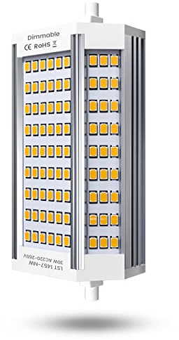 Luxvista 30W R7s Dimmbar 118mm LED Leuchtmittel J118 Projektor Tageslicht 4000K Doppelende 3000lm entspricht 300W Halogenlampe für Haus, Wohnzimmer, Balkon, Büro, Hotel, Restaurant (1 Stück)