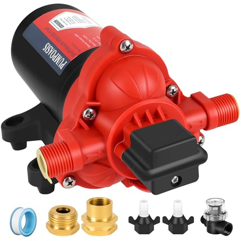 12V Sprayer Pump, 2.5gpm-8amp-60psi, Chemical and Corrosion Resistant, Compatible with Roundup, Diaphragm Pump with Pressure Switch and Self-Priming for Agricultural Spraying, Rv, Boats, Etc