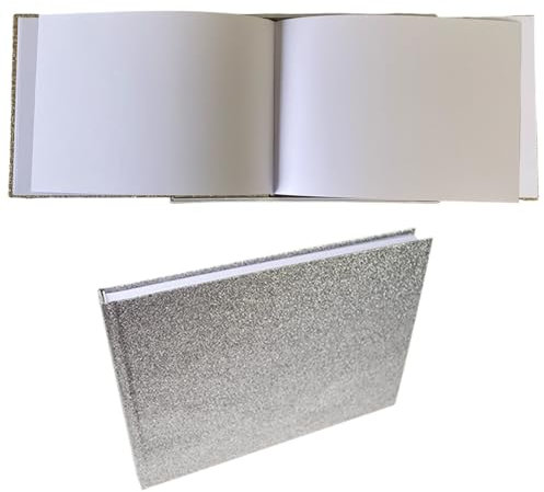 Libro degli ospiti glitterato, 80 pagine bianche, 160 facciate, libro degli ospiti per matrimonio, argento, oro rosa, champagne, album di ritagli, custodia in scatola, firma degli ospiti, baby shower,
