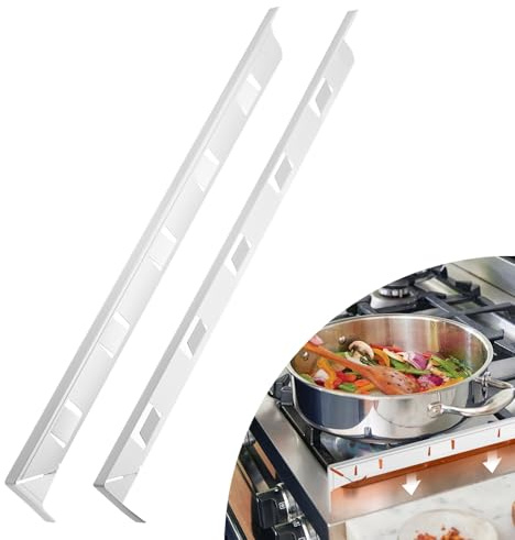 sourcing map 2 Packs Stove Gap Covers, Aluminum Stove Gap Filler Range Trim Kit, Heat Resistant and Easy to Clean Stove Guard 23.6Inch Length for Kitchen Countertop (0.6Inch, Silver)