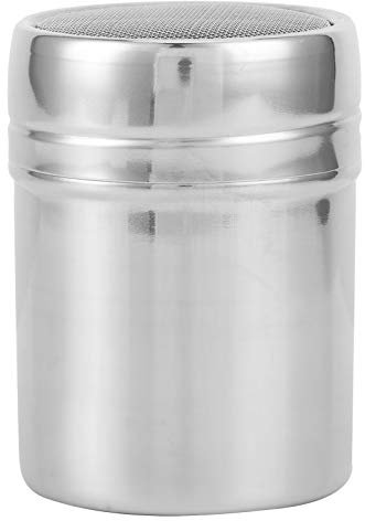 Marhynchus Stainless Steel Powder Sifter Fine Mesh Salt Shaker Durable Seasoning Sprinkler with Dust Proof Cover for Kitchen Baking Cooking (L)