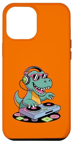 Tocadiscos DJ Dino Funny Music Lover Dinosaur Vibes Carcasa para iPhone 12 Pro Max