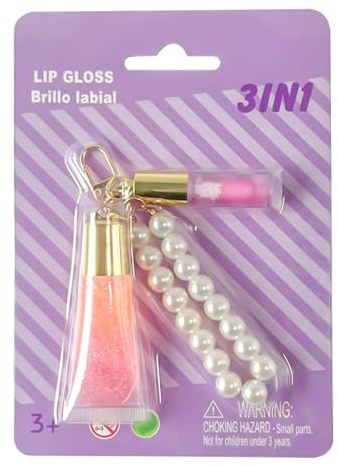 lisutupode Brillo de Labios con Llavero - Labial Impermeable con Llavero | Adorno Bonito, Labial Líquido No Pegajoso para Uso Diario y Viajes