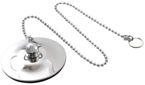 SAFIGLE Tapón de Desagüe de Acero Inoxidable para Bañera y Lavabo con Cadena Accesorio para Baño y Cocina Resistente Corrosión y Fácil de Instalar
