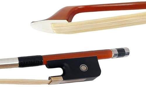 Foyarinal 3/4 Double Bass Bow French Style Brazilwood with Ebony Frog & Mongolian Horsehair - Professional Grade Bass Bow for Superior Sound, Control, and Response
