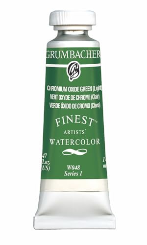 Grumbacher Finest Watercolor Paint, 14 ml/0.47 oz, Chromium Oxide Green (Light)