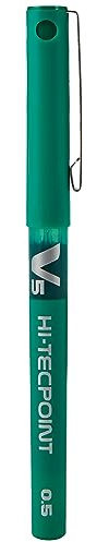 Pilot V5 Liquid Ink Rollerball 0.5 mm Tip (Single Pen) - Green, BX-V5-G