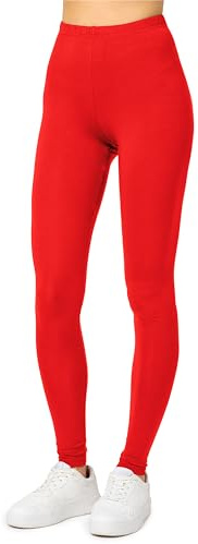 Merry Style Leggins Deportivos Mujer – Ropa Deportiva Mujer con Cintura Media, Leggings Flexibles, Suaves y Transpirables para Gimnasio, Pilates o Uso Diario MS10-143 (Rojo, S)