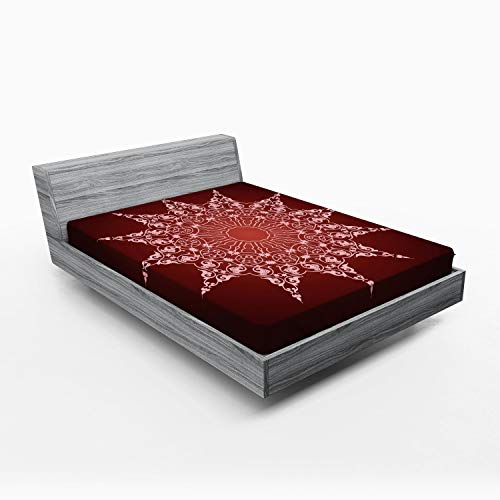 ABAKUHAUS Mandala Spannbetttuch, Dekoratives Muster-Details, Soft Dekorativer Stoff Bettwäsche Rund-um Elastischer Gummizug, 140 x 200 cm,Braun Baby