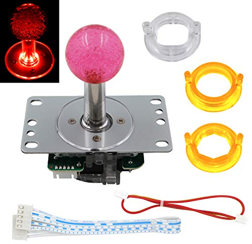 SJ@JX Arcade LED Joystick SANWA Style Fight Game Joystick LED Stick Retro Joy Circular Octagonal Limiter for Retro Pie Raspberry Pi MAME JAMMA