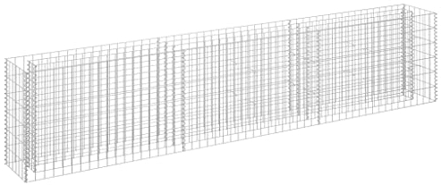 vidaXL Gabione Hochbeet Drahtkorb Steinkorb Pflanzkübel Pflanzgefäß Blumentopf Pflanzkasten Gabionenkorb Steingabionen Wand Mauer Verzinkter Stahl 270x30x60cm