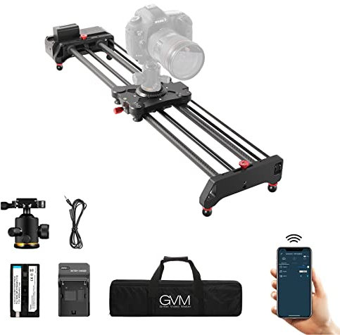 GVM 32/80cm Wireless Camera Slider Motorized Video Rail Slide with Shockproof Stabilizer, Time Lapse Tracking and Video Shot for Photography Movie Film Youtube Studio