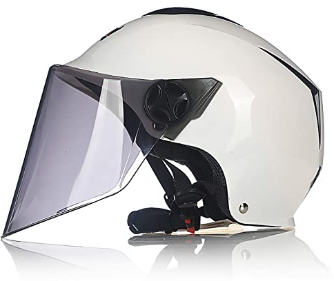 JATIBOSH Attache Fermement Vintage Casque Portable Et Sûre Cyclomoteur Casque, RéTro Demi Casque Boucle De Sécurité À Prise Rapide Casque Moto, pour Adapté Aux Motos ÉLectriques ECE Certifiés