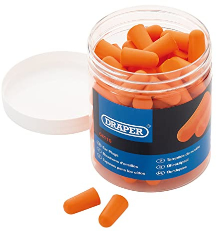 Draper 04115 - Tappi per le orecchie usa e getta (barattolo da 50 paia)