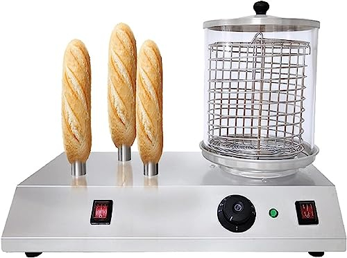 macchina per hot dog Macchina For Salsiccia/grill For Hot Dog Commerciale Con Controllo Della Temperatura E Coperchio In Vetro Rimovibile, Corpo In Acciaio Inossidabile ， Riscaldato Uniformemente