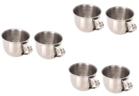 LIFKOME 6pièces Tasses à Boisson Acier Inoxydable De Tasses Poignée Idéales Pour Sake Vin Et Autres Boissons Design Pratique Et Anti-glisse Pour Confort Optimal
