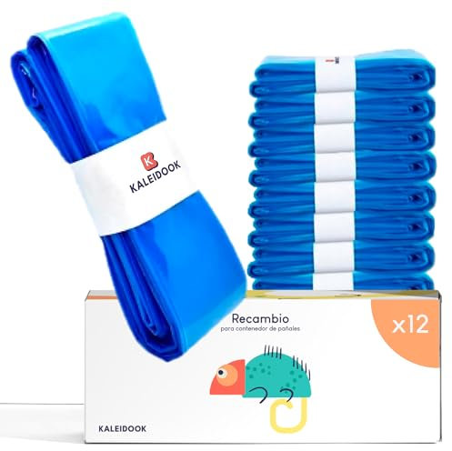 KALEIDOOK Recambios Compatibles con Contenedor de Pañales Tommee Tippee + Angelcare - Compatible con Twist & Click + Sangenic Tec + Sangenic Simplee - Para Papelera Pañales Bebe - Pack de 12
