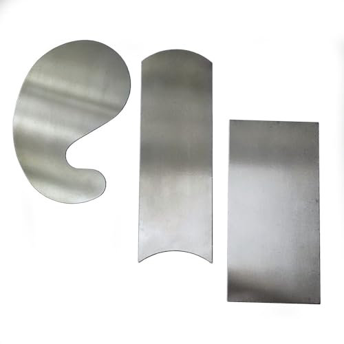 Woodfan - Raschietto per legno, 3 pezzi, 0,8 mm, in acciaio INOX