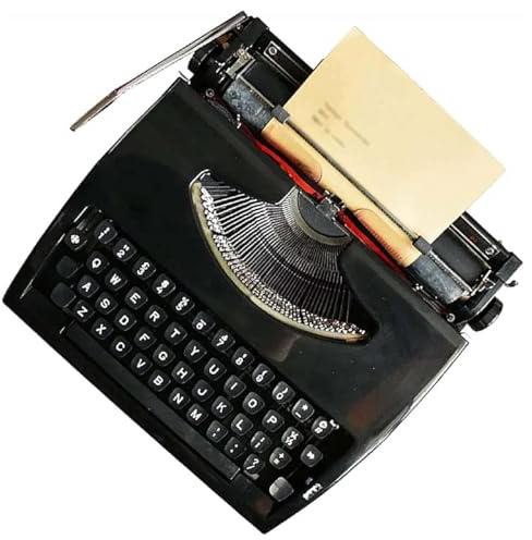 Vintage skrivmaskin, klassisk retro manuell skrivmaskin, mekanisk engelsk skrivmaskin, gammaldags traditionell bärbar manuell skrivmaskin, vintage finish antika skrivmaskiner för anteckningar eller