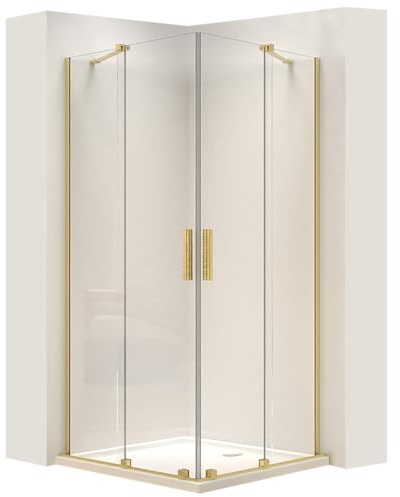 REA CABINA DE DUCHA MONTANA 80 X 100 X 200,5 CM CABINA DE DUCHA RECTANGULAR (ORO CEPILLADO)