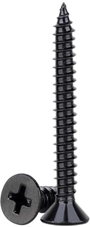 Small Wood Screws, Flat Head Screws for Wood, Carbon Steel Black Screw, M3*40mm 70 PCS and 30 PCS Screw Anchors for Furniture,Woodworking, DIY Model Fixing