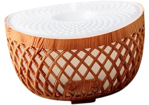 TOVINANNA Difusor Decorativo Inalámbrico De Aceites Esenciales y Humidificador De Escritorio, Mini Tamaño Acabado Madera, Luz Nocturna Silenciosa, Adecuado para Oficina y Hogar