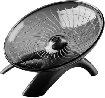 Tabanzhe Flying Saucer Hamster Wheel,Silent Spinner Non Slip Exercise Wheel Stable Pets Run Wheels for Small Pets Guinea Pig Chinchilla Gerbils Mice(Black)