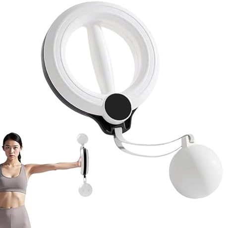 360° Rotation Hand-Crank Forearm Trainer, Arm Workout Equipment for Men and Women, Forearm Strengthener for Chest, Shoulder and Arm Muscle Training, Portable Home & Gym Fitness Device (White)