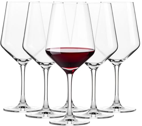 Glasmark KROSNO 1992 Verres à Vin Rouge - Transparent - Passe au Lave-vaisselle - Lot de 6-580 ml