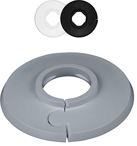 FUX 2 Stück Einzel Heizungsrohr Rosette, 8mm - 60,3mm, Heizung, Rohrabdeckung, Abdeckrosetten, Verkleidung, Heizkörper Rosetten, Polypropylen in Sonderfarben (18mm, RAL 7040)