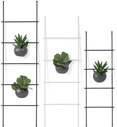 LAMO Manufactur Toallero Escalera Decorativa Perchero Revistero Loft, Blanco, 170x40 cm (Alto x Ancho), LLS-170-40-9016