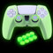 HLRAO Cover protettiva in silicone verde antiscivolo che si illumina al buio, compatibile con controller PS5, 8 tappi per pollice e 2 tappi per impugnature che si illuminano al buio.
