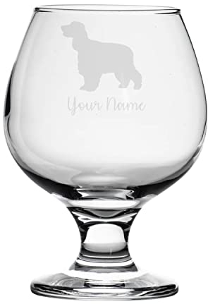 Personalised Cocker Spaniel Engraved Brandy Snifter Glass, Dog Gift for Women, Gift for Men