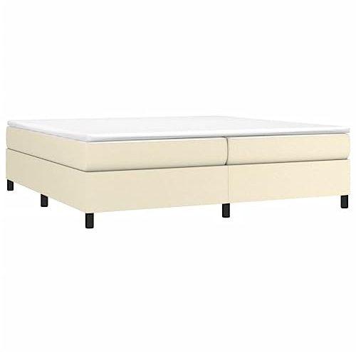vidaXL Struttura Letto a Rete a Molle Crema 200x200 cm in Similpelle