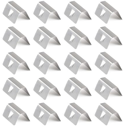 JNNJ 20 Pieces Wind Rain Deflector Clips, Car Wind Rain Deflector Channel Stainless Steel Fixing Retaining Fitting Clips, Universal Car Stainless Steel Wind Rain Deflector Channel Mounting Bracket