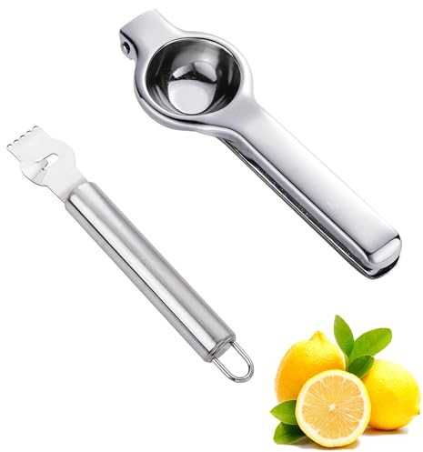 ZAHD 2 Pezzi Pela Scorza di Limone Professionale Grattugia per Limone Pela agrumi Spremi Limone per Cucina Sicuro e Durevole Limone in Acciaio Inox Zester Cucina, Ristorante, Bar, Sicuro Durevole (A)