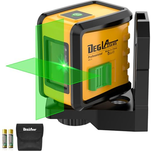 Laser Level,DEGLASERS 100ft Green Cross Line Self Leveling Laser Level for Picture Hanging, DIY, Construction and Indoor Projects,Magnetic Bracket,Battery,Carrying Bag Included