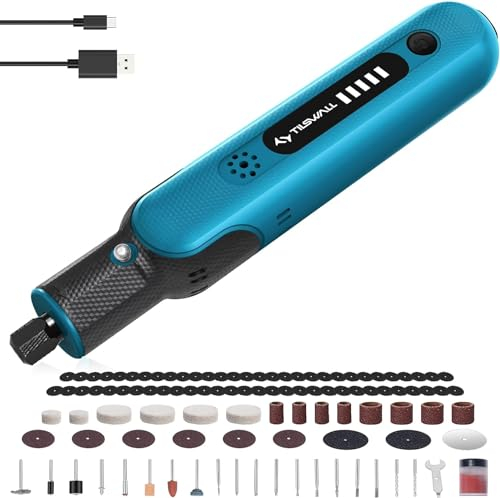 Tilswall Multifunktionswerkzeug 8V, Rotationswerkzeug 5 Gang, 105 Multifunktionswerkzeug Zubehör Set zum Bohren, Schneiden, Polieren, Schleifen (Papier-Box)