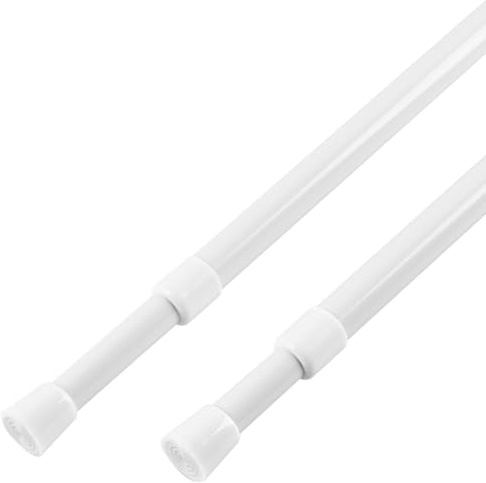KXLife 2 Pcs Spring Tension Curtain Rod Adjustable 28 to 40 Inches, White
