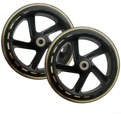 Ruedas de patinete de agarre mejorado, ruedas silenciosas de poliuretano para patines de ruedas, vagón (145 mm x 30 mm translúcido)