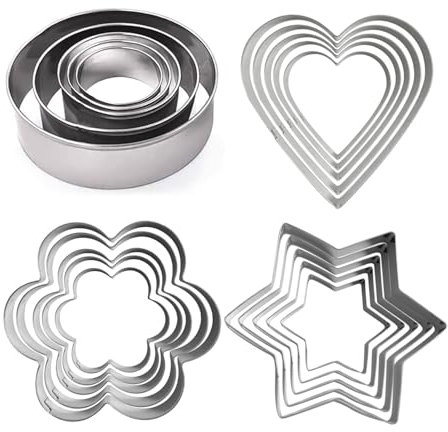 Juego de 20 moldes para galletas en forma de flor para tartas de amor