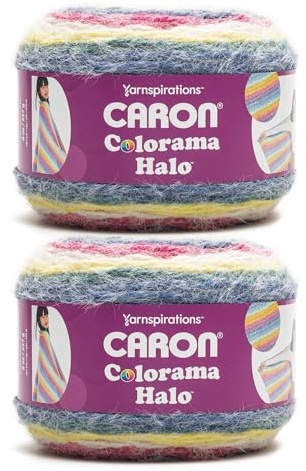 Caron Colorama Halo Striped - 2 Pack of 481 Yards/8 oz Hydrangea 71% Acrylic 18% Nylon 11% Polyester Yarn